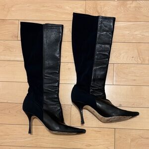 Jimmy Choo Black Knee-High Stiletto Boots